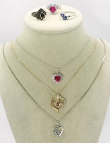 Sterling Heart Necklaces & Rings