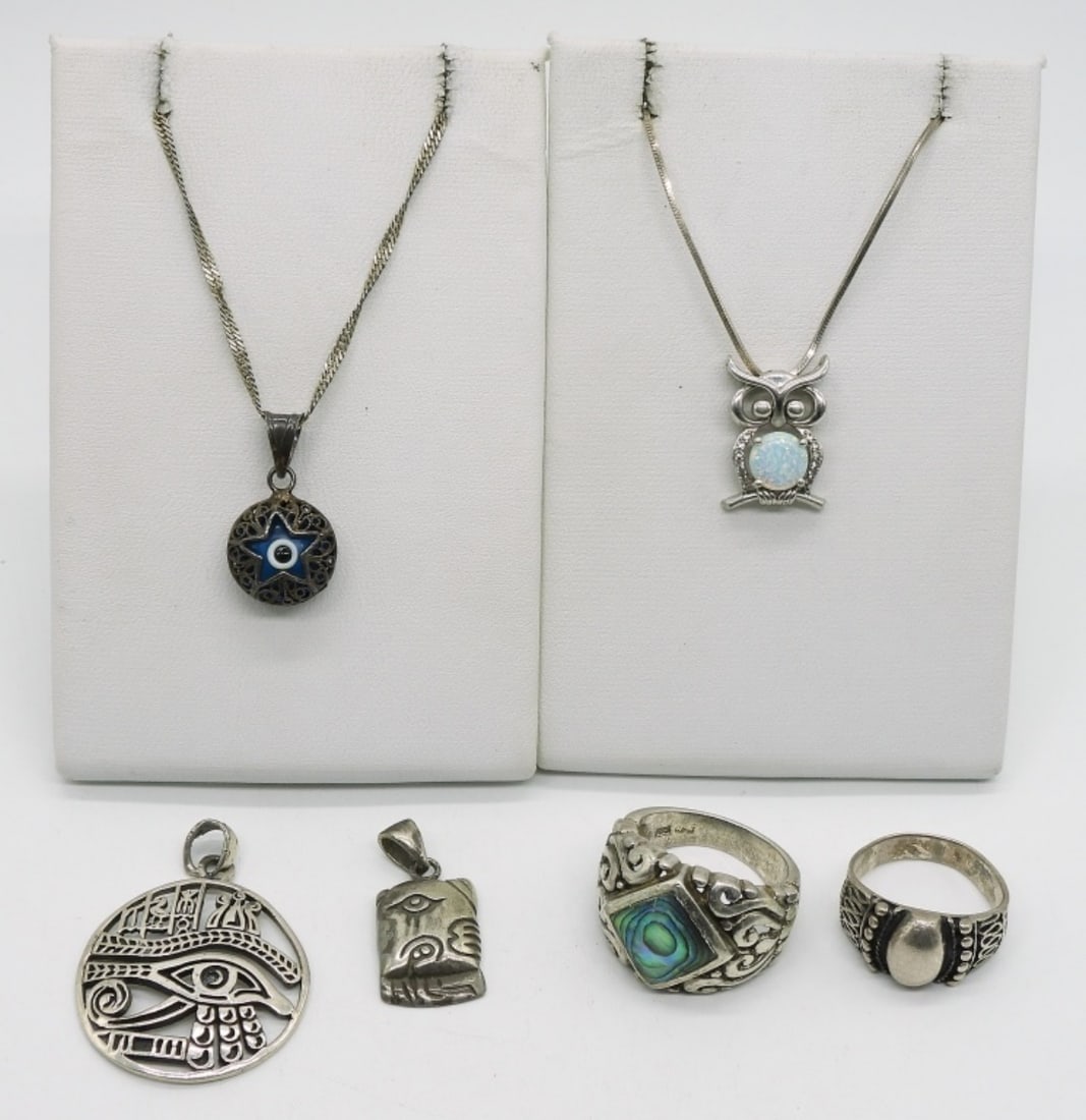 Sterling Mixed Lot of Necklaces & Rings (1 of 1)