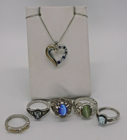 Sapphire 925 Necklace & Gemstone Rings
