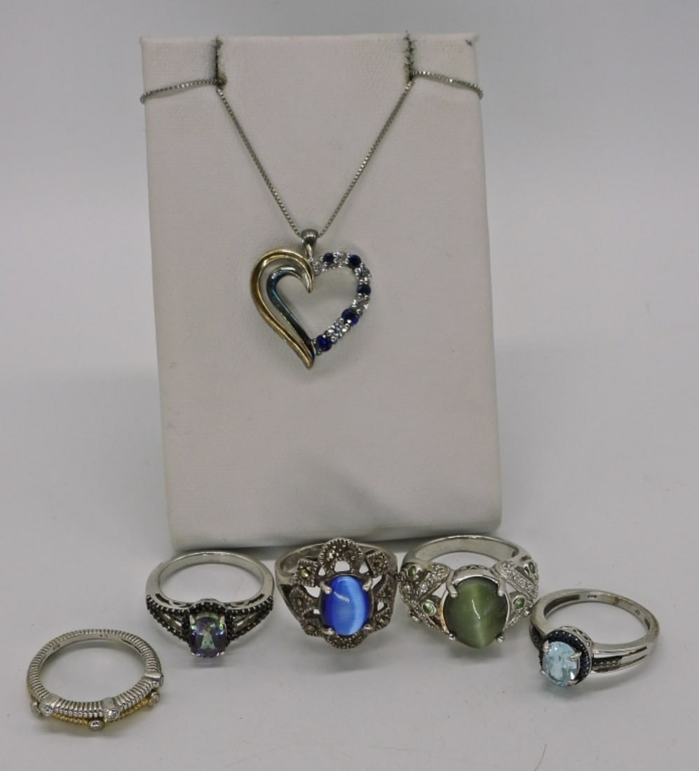 Sapphire 925 Necklace & Gemstone Rings (1 of 1)