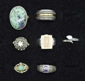 7 Sterling Fashion Rings