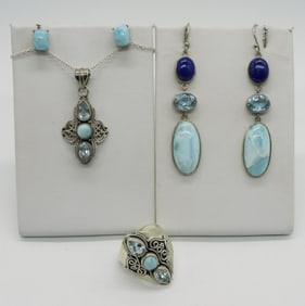 Larimar Sterling Matching Set & Earrings