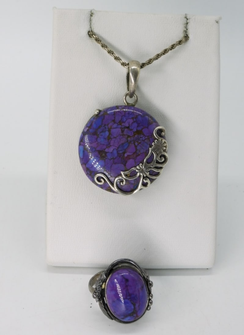 Purple Copper Turquoise Sterling Set (1 of 1)