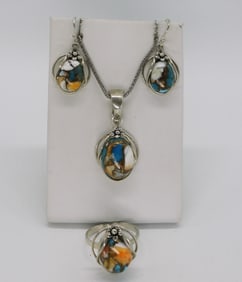 3 Piece Spiney Oyster Turquoise 925 Set