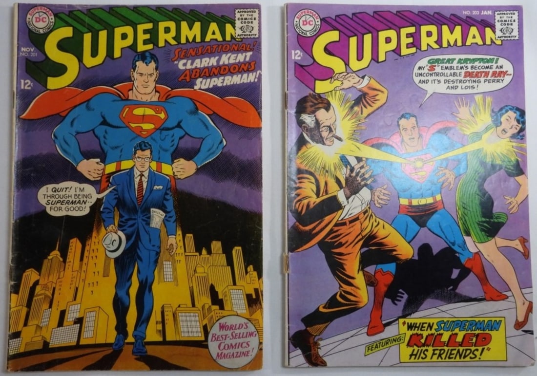 (2) 1960s DC Superman Numbers 201 & 203 (1 of 4)