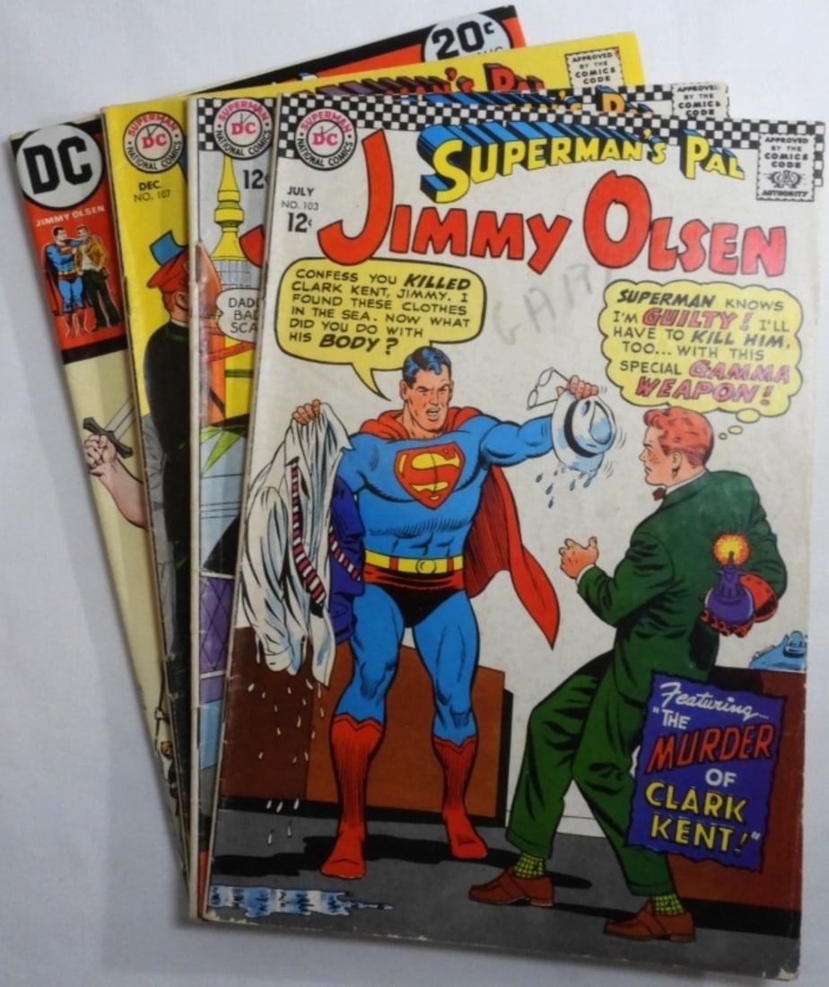 (4) Superman's Pal Jimmy Olsen 1960s-70s: VG Numbers 101,103,107, and 159. Number 107 has Gary on the cover.
