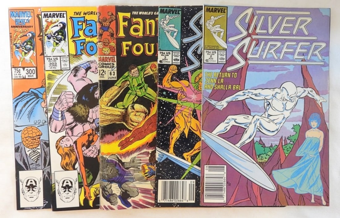 Fantastic Four & The Silver Surfer Lot Of 5 (1 of 3)