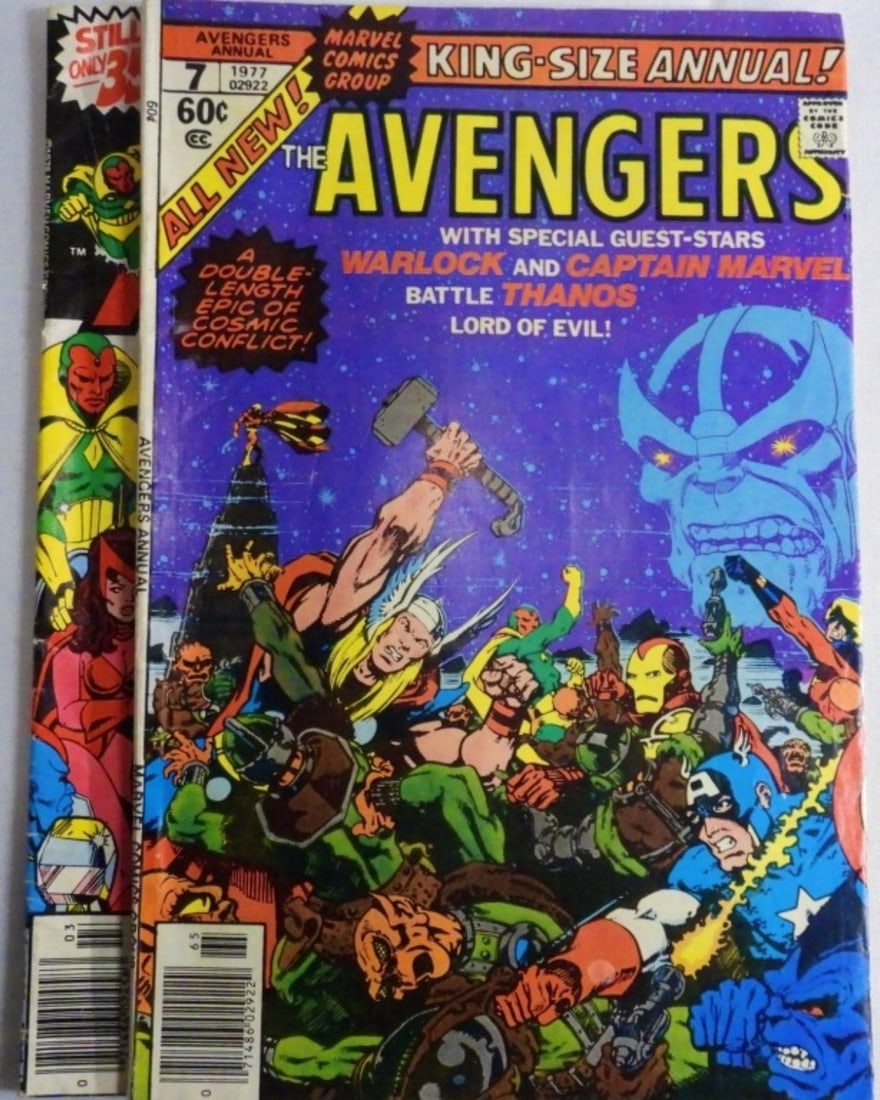 2 Marvel The Avengers: #181 and #7 Avengers Annual Years 1977 and 1978 Grade G/VG