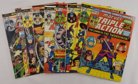 (9) 1970s Marvel Triple Action