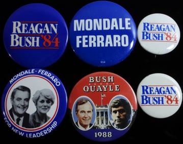 (6) 1984 and 1988 President Pins