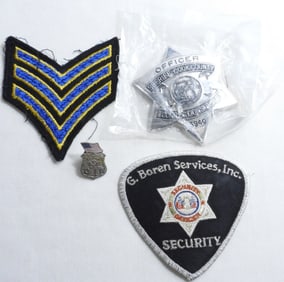 Mixed Lot Badge, (2) Patches, And A 911 Pin