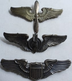 (3) Air Force Pilot Wing Badges