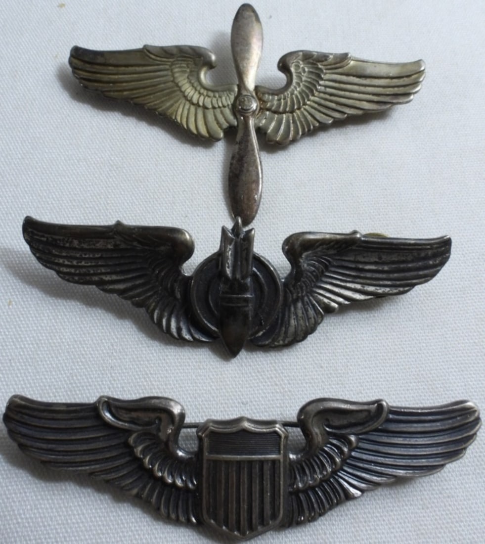 (3) Air Force Pilot Wing Badges (1 of 2)