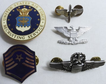 (5) Mixed Lot Of Air Force Pins