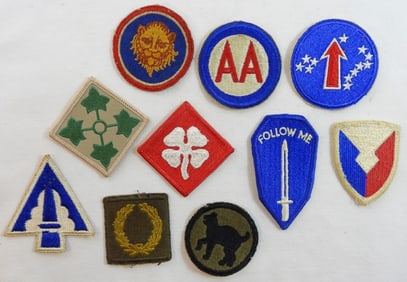 10 U.S. Army Patches WWII Era