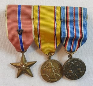 3 Miniature U.S. Medals WWII Bronze Star