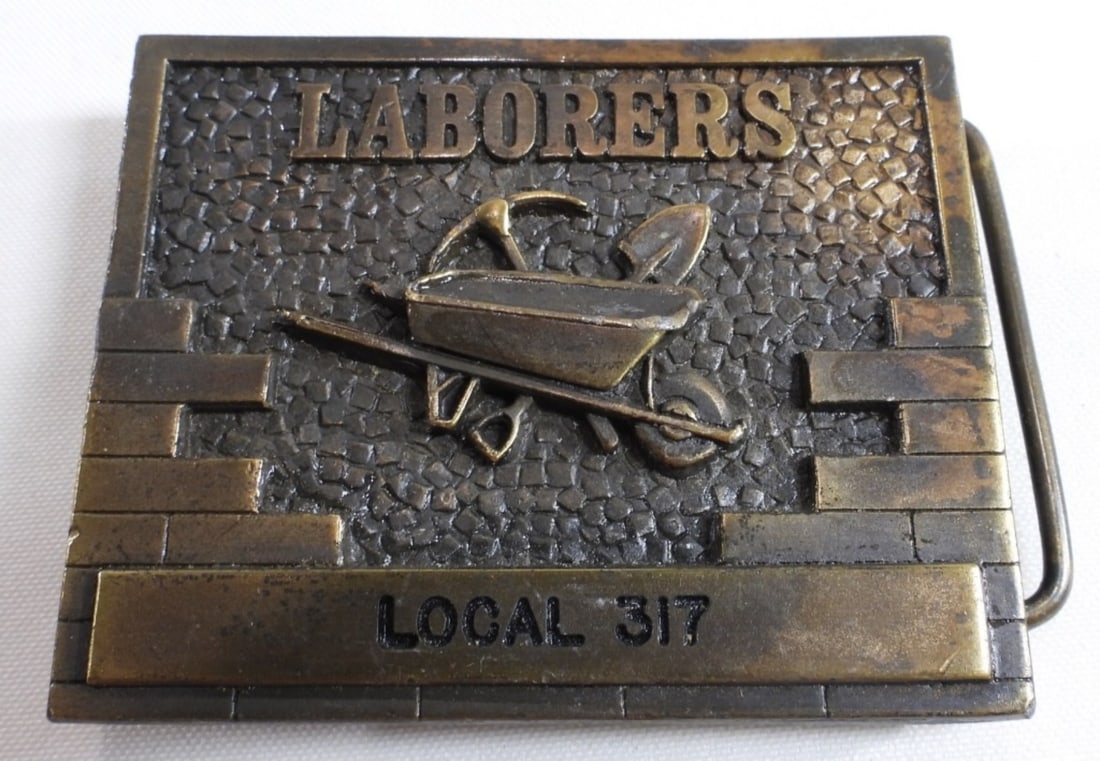 Laborers Local 317 Belt Buckle: Brass R&M Industries belt buckle