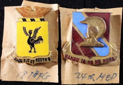 (2) WWII Unit Insignias