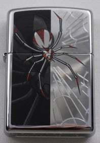 2014 Black Widow Spider With Web Zippo Unfired