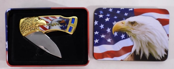 United We Stand Eagle Lock-Back Knife