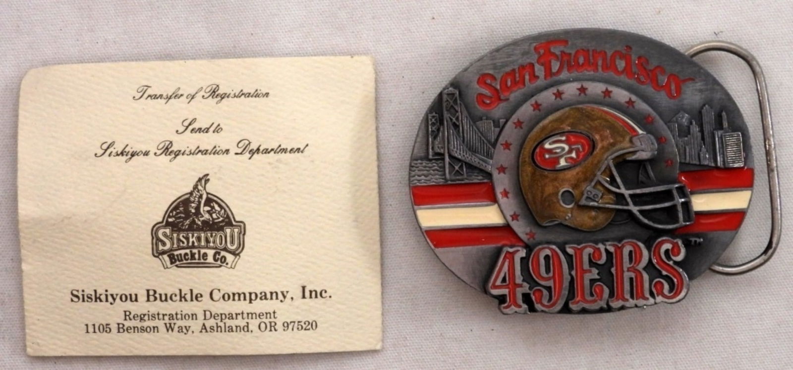 San Francisco 49ers Belt Buckle: Vintage San Francisco 49ers Limited Edition Belt Buckle