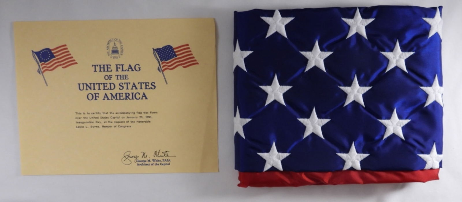 1993 Inauguration Day Flag Bill Clinton (1 of 3)