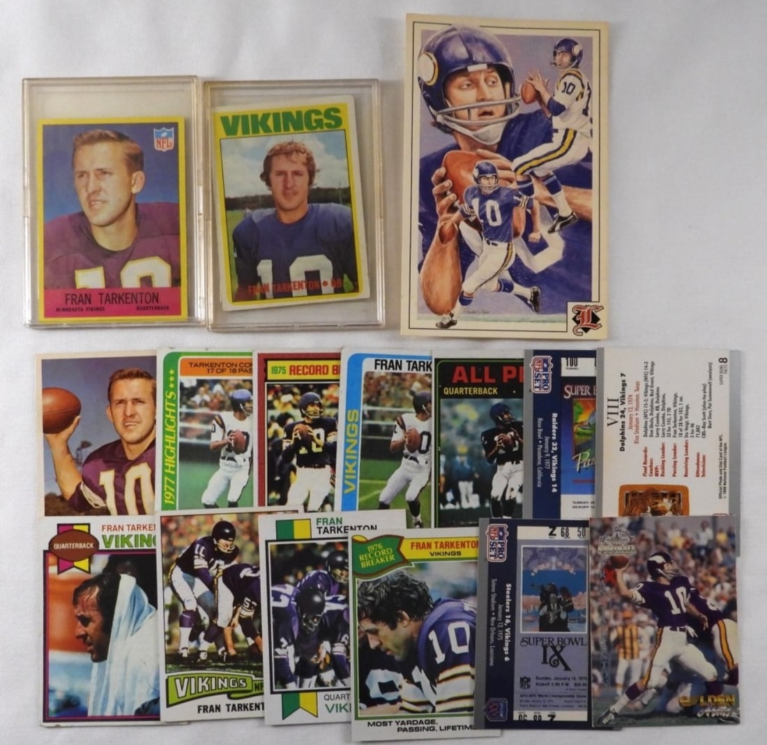 Fran Tarkenton Vikings Cards Lot Of 12 (1 of 2)