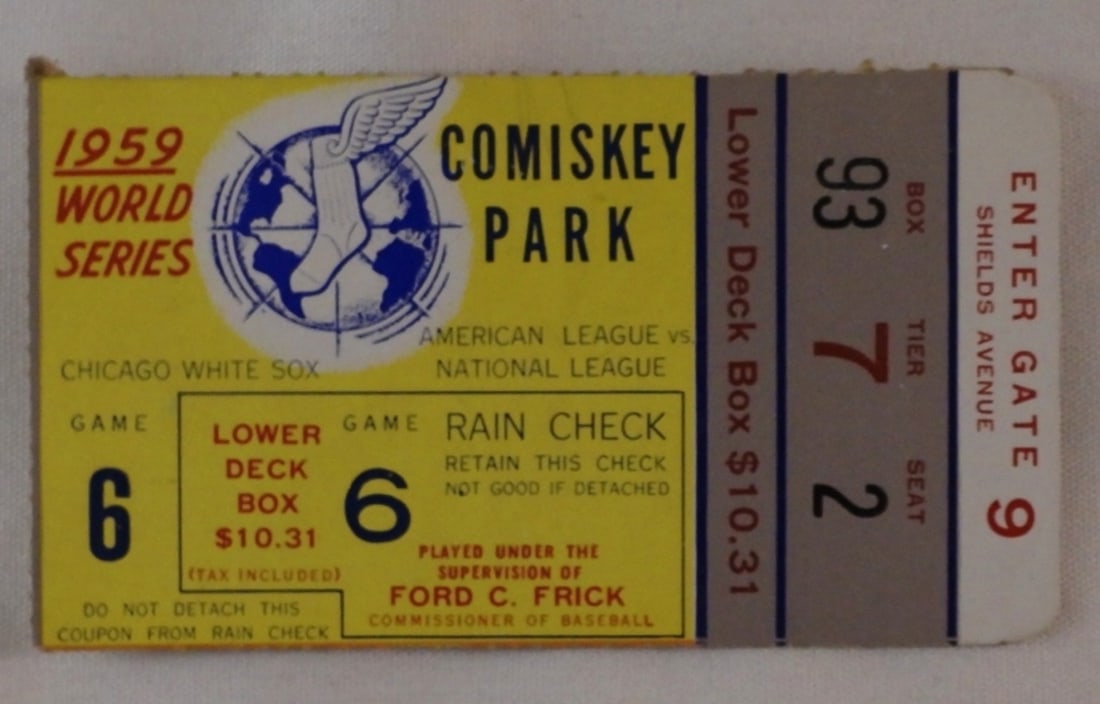 1959 World Series Game 6 Ticket (1 of 2)