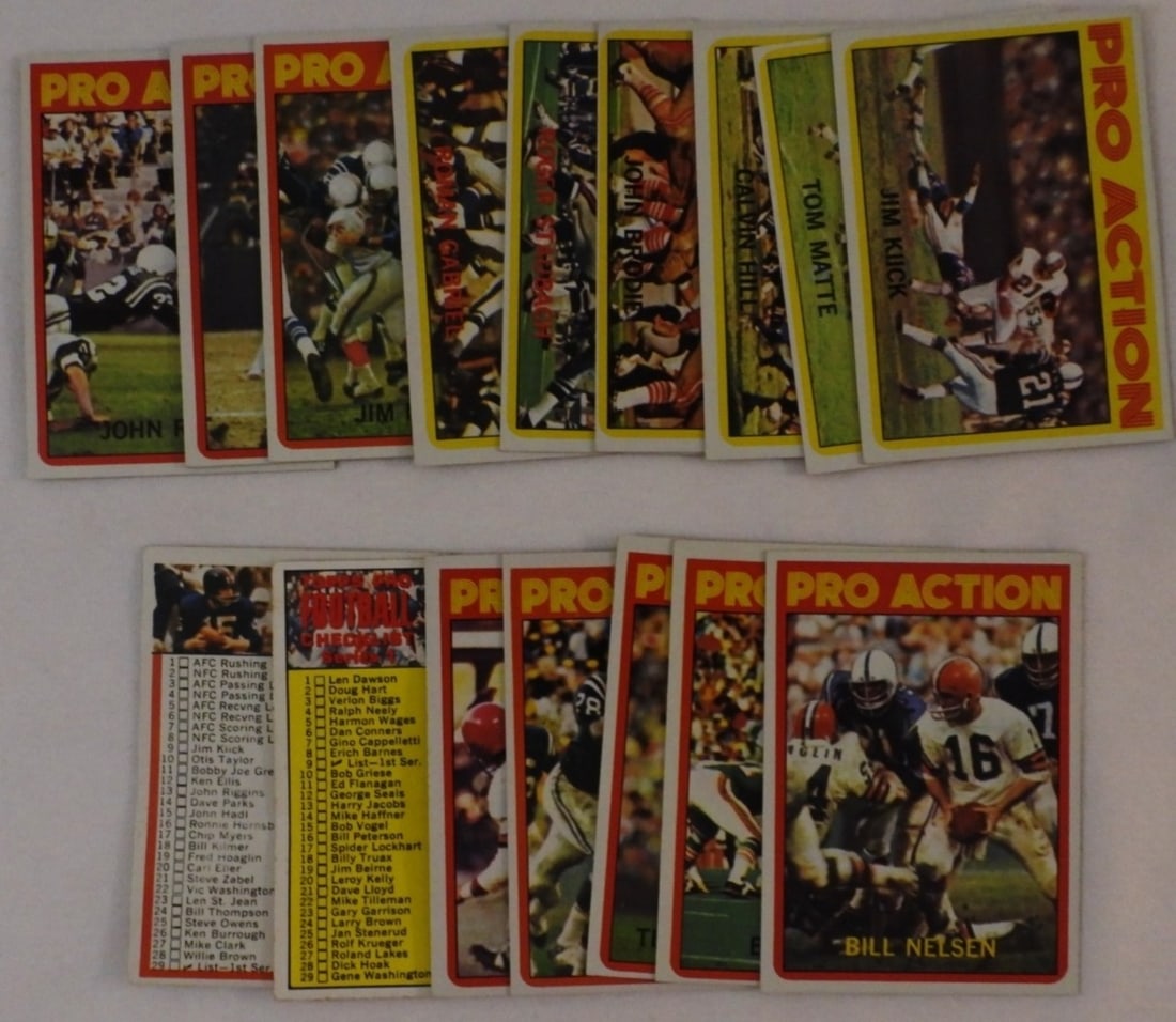 1972 TOPPS Pro Action Cards Lot Of 16 (1 of 2)