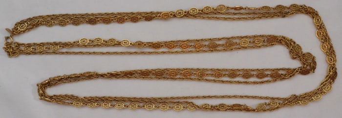 Long Gold-Tone Monet Necklace