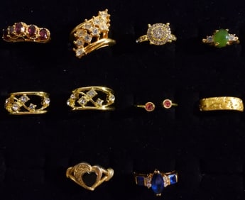 10 Gold-Tone Rings