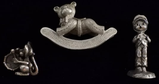 3 Pewter Figures