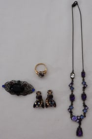 Purple Stone Jewelry Lot