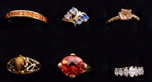 6 Gold-Tone Rings