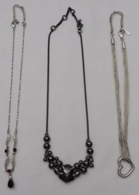 3 Silver-Tone Necklaces