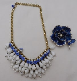 Flower Brooch & Necklace