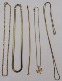 5 Gold-Tone Necklaces