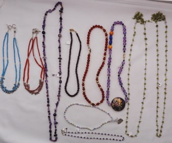 (10) Mixed Lot Of Beaded Necklaces