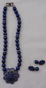 Matching Blue Necklace & Earrings
