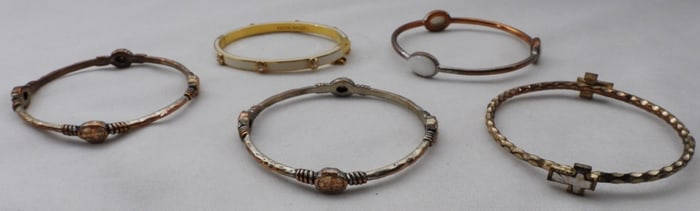 5 Gold-Tone Bangles