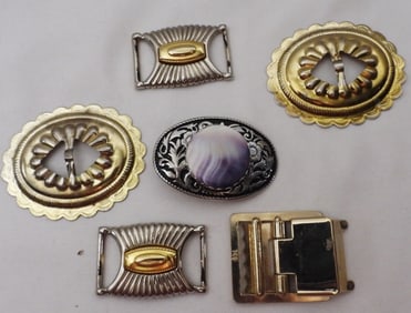6 Shiney Belt Buckles