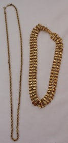 2 Gold-Tone Necklaces