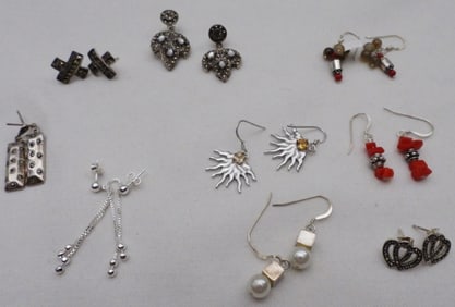 (9) Pair Of Earrings