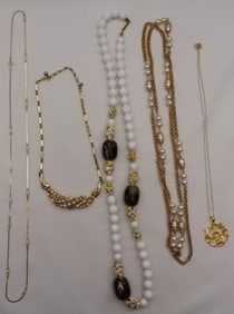 (5) Gold-Tone Necklaces