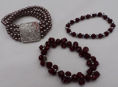 (3) Beaded Bracelets