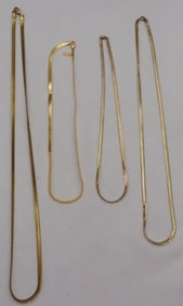 (4) Gold-Toned Necklaces