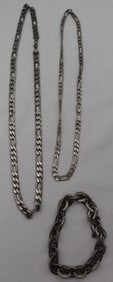 (2) Men's Necklaces And Bracelet