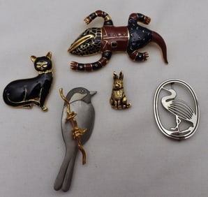 (5) Animal Brooches