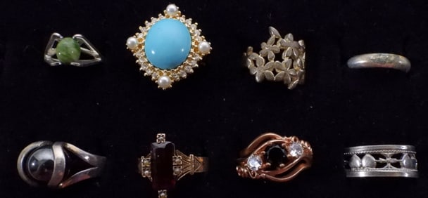 8 Gold & Silver-Tone Rings