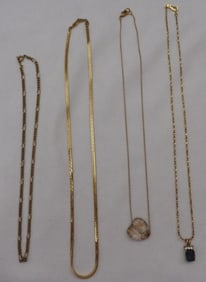 4 Gold-Tone Necklaces